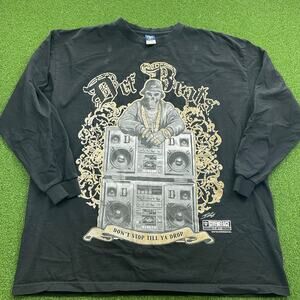 Vintage Give Me Face Black Def Beat Long Sleeve Grunge Punk T-Shirt Sz 3XL